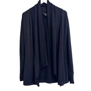 Athleta Pranayama Restore Wrap Cardigan Sweater Womens XS Black Cozy Lounge